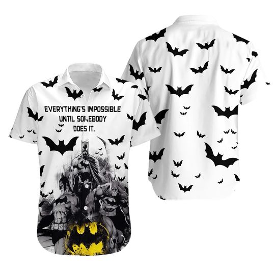 Batman Hawaiian Shirt, Batman Casual Button Down Shirt Unisex Adults