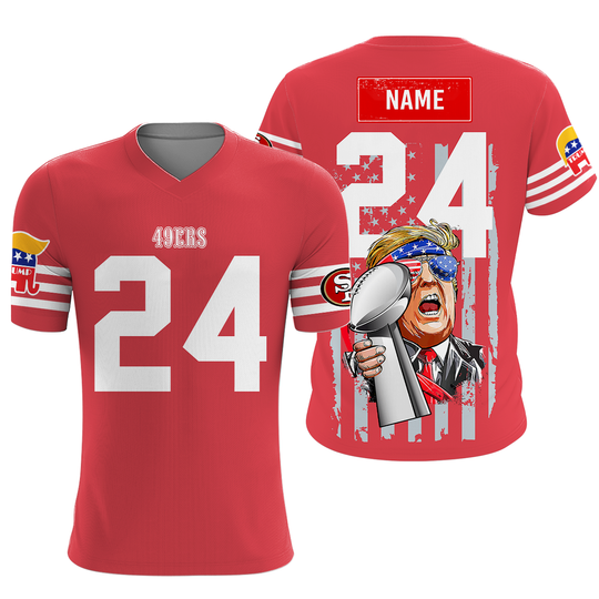 Custom Unisex Jersey with Your  Name & Number San Francisco 49ers  x Donald Trump  Football Jersey