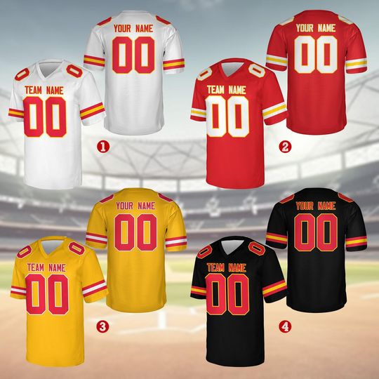 Personalized Kanas Team Name And Number Any Football Jersey, Custom Football Jersey For Fan Lover, Game DAY