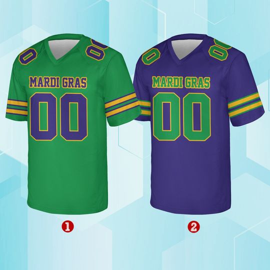 Personalized Mardi Gras Football Jersey, Custom Name And Number Football Jersey, Mardi Gras Football Jersey