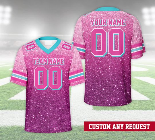 Personalized Name Gradient Color Football Team Jersey, Game Day Football Jersey