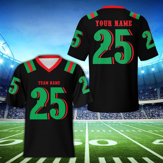 Personalized Name Christmas Football Jersey, Christmas Party Group Football Jersey