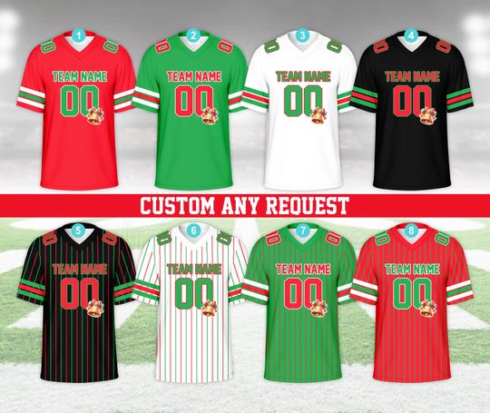 Personalized Name Christmas Football Jersey, Tis The Season Christmas Football Jersey