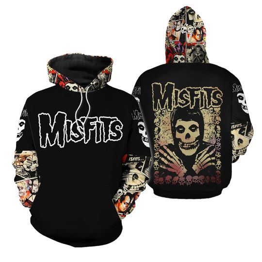 Misfits Punk Rock Band Skull Skeleton For Fan 3D Hoodie