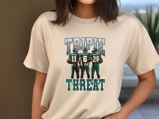 Super Bowl Triple Threat Eagles Shirt, Game Day T-shirt, Philadelphia Eagles Shirt, Football Season Tee, Eagles Fan Tee, Football Lover Gift