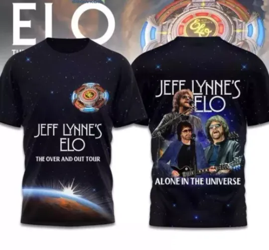 Jeff Lynnes Elo The Over And Out 2024 Tour Alone In The Universe 3D T-Shirt