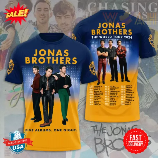 Jonas Brothers 3D Shirt World Tour 2024 Shirt