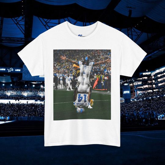 Amon Ra St Brown Detroit Lions, Vintage Sports Shirt, Lions Fan Gift, Cotton Tee Shirt