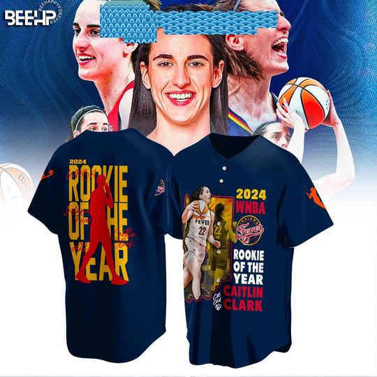 Caitlin Clark 2024 Rookie Of The Year Indiana Fever Baseball Jersey, Gift For Her Him