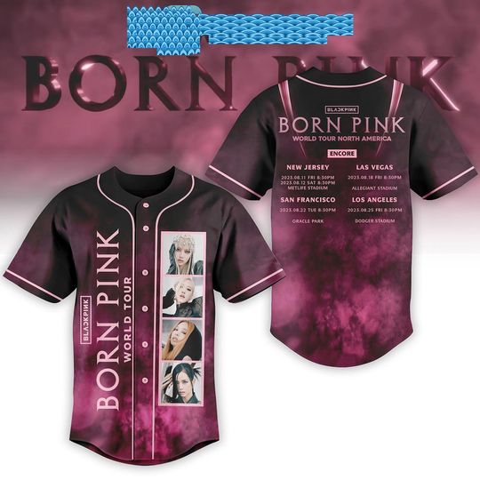 Black Pink Born Pink World Tour North America Baseball Jersey, Gift For Her Him