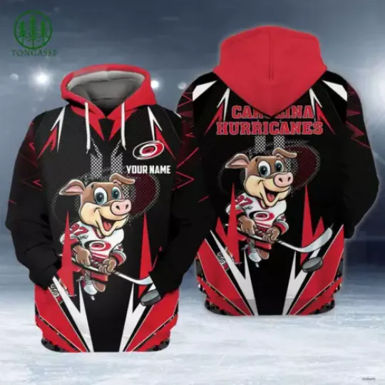 Carolina Hurricanes Hoodie, Hockey Personalized Pullover Hooded Christmas Gift