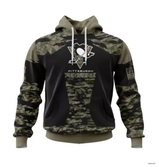 Pittsburgh Penguins Hoodie Personalize Military Camo Hockey Team Christmas Gift