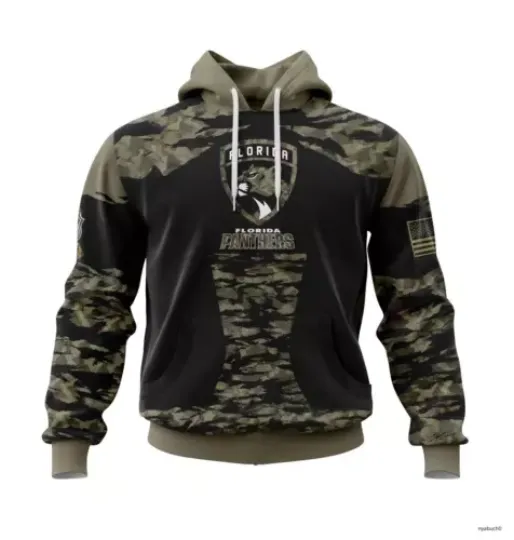Florida Panthers Hoodie Personalize Military Camo Hockey Team Christmas Gift