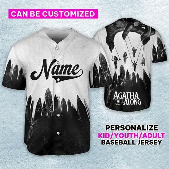 Personalize Agatha All Along Movie Baseball Jersey, Agatha Harkness Down The Witches Road Jersey