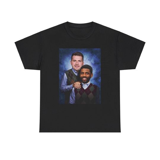 Luka Doncic and Kyrie Irving "Step Brothers" Portrait T-Shirt