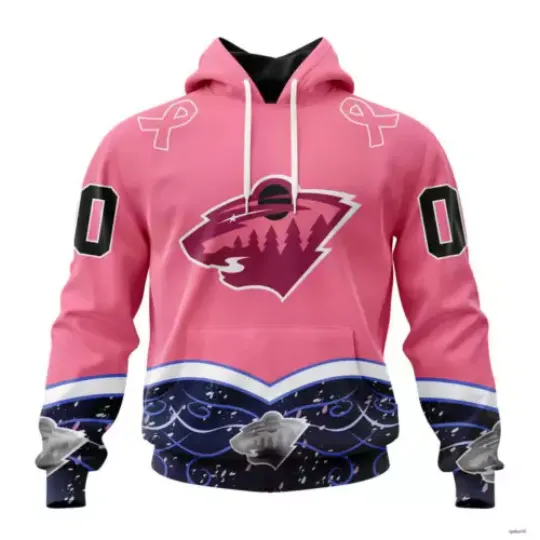 Personalize Minnesota Wild Hoodie Unisex For Hockey Fights Cancer Christmas Gift