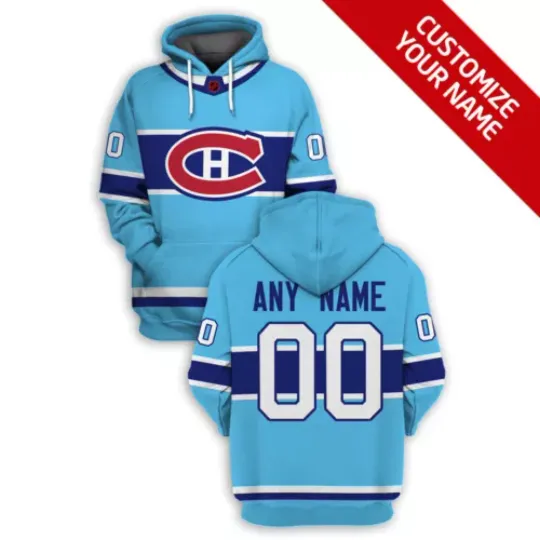 Montreal Canadiens Hoodie Personalize Hockey Team Christmas Gift Blue Sky