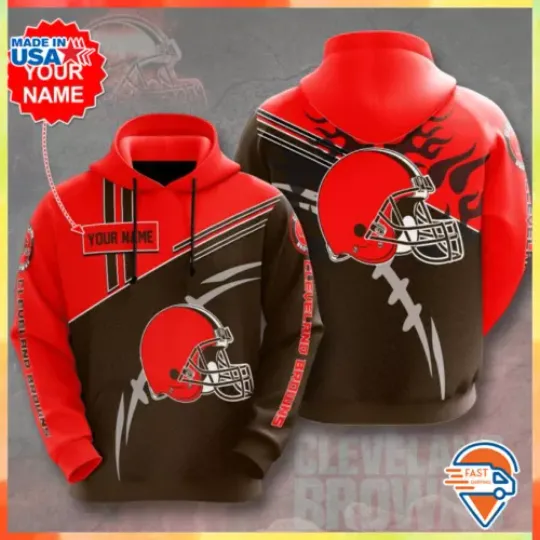 Custom Name Cleveland Brown Hoodie