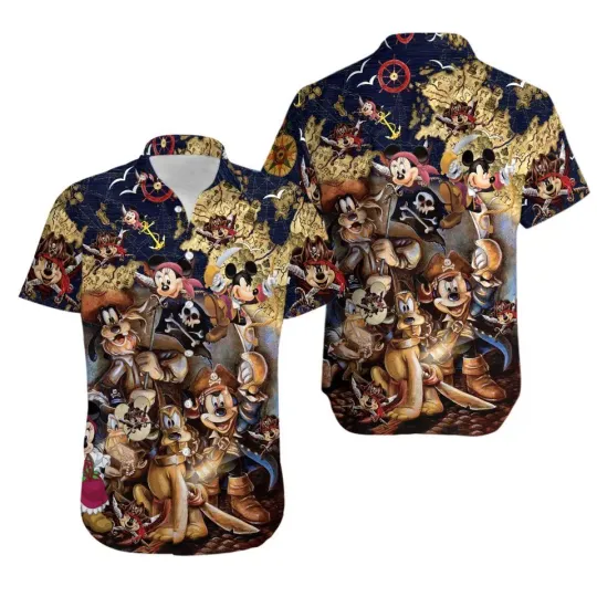 Disney Pirates Of Caribbean Aloha Hawaiian Shirt