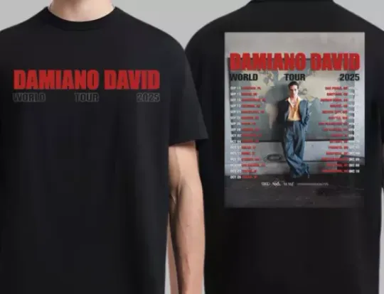 Damiano David The First World Tour 2025 Tour Date List Two Sides Unisex T-Shirt
