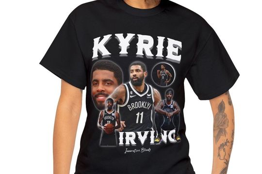 Vintage 90s Basketball Bootleg Style T-Shirt, Kyrie Irving Graphic T-Shirt, Kyrie Irving T-Shirt