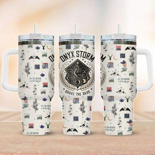 Onyx Storm Tumbler 40oz, Fourth Wing Insulated Tumbler, Dragon Rider Water Tumbler, Bookish Lover Tumbler Cup, Xaden Riorson Fan Gift