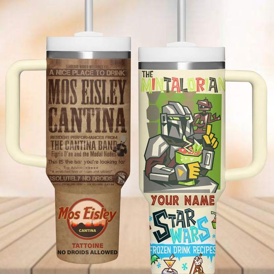 Personalized Star Wars 40oz Tumbler, The Mandalorian Tumbler Cup, Disney Movie Insulated Tumbler, Darth Vader Tumbler, Mos Eisley Cup
