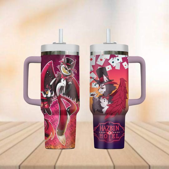Husk Hazbin Hotel Tumbler 40oz, Lucifer Alastor Charlie Coffee Tumbler, Cartoon Movie Insulated Tumbler, Hazbin Husk Cup, Anime Gifts