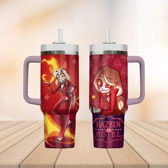 Charlie Hazbin Hotel Tumbler 40oz, Charlie Morningstar Water Tumbler, Hazbin Hotel Tumbler Cup, Anime Movie Cup Gifts