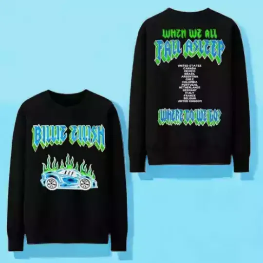 Billie Eilish When We All Fall Asleep World Tour Crewneck Sweatshirt