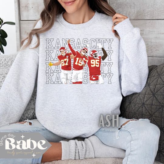 Adult KC Players Mahomes | Gildan Sweatshirt | Chiefs Football, Game Day Outfit,  Playoffs, AFC Champs, Kelce, 87, Kansas City