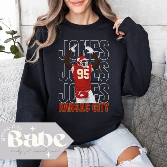 Adult Jones Kansas City | Gildan Unisex Sweatshirt | Chiefs Football, Game Day Outfit,  Trendy, Gift, AFC Champs, Chris