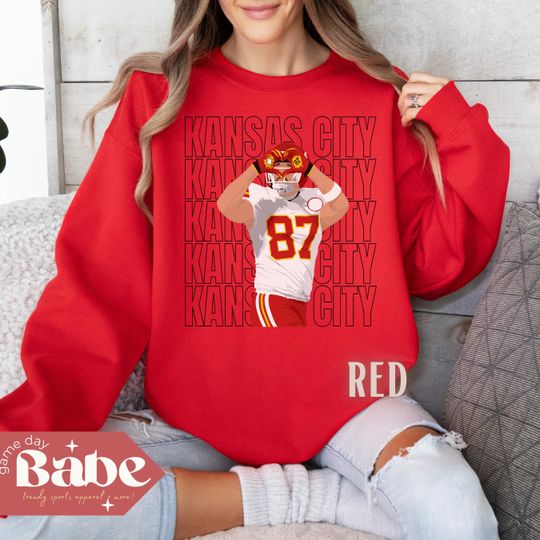Travis Kelce  Hands Kansas City | Gildan Unisex Sweatshirt | Chiefs Football, Swelce, Game Day Outfit, Gift, Playoffs