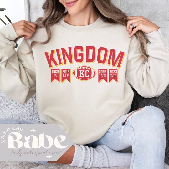 Adult Sweatshirt | Chiefs Champs | Gildan Brand | Kansas City Football, Game Day Outfit, Kingdom, Gift, World Champs, Champions, LVIII