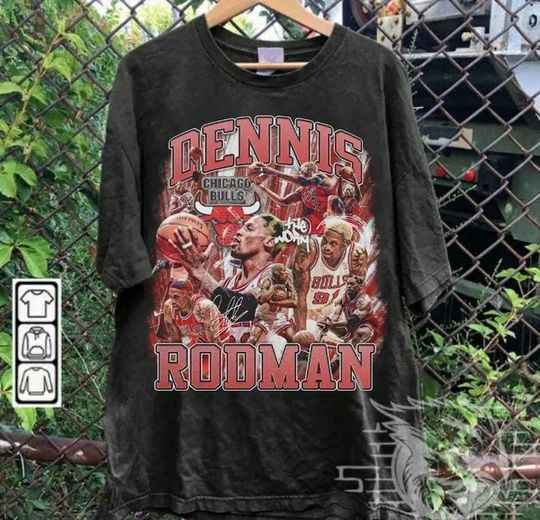 Dennis Rodman 90s bootleg t-shirt Dennis Rodman vintage basketball t-shirt gift for basketball fan gift for him Chicago graphic t-shirt
