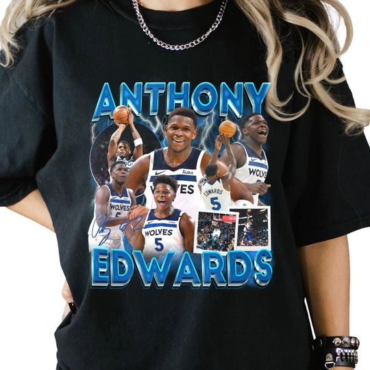 Vintage Anthony Edwards Tee - AE High Quality T Shirt  Vintage Design Basketball Fan Gift Shirt