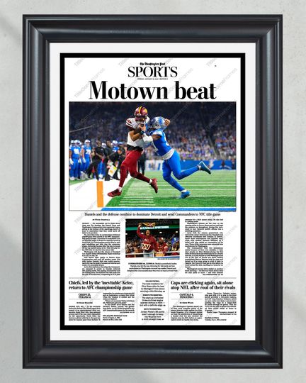 2025 Washington Commanders Upset Lions "Motown Beat" Commemorative (No Framed) Poster
