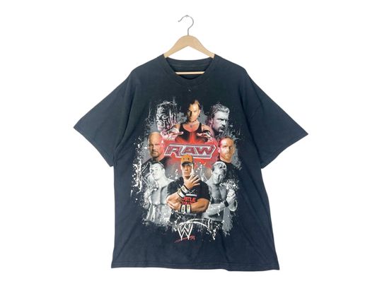 Discover Vintage RAW Wrestling Entertainment/ Royal Rumble / Jo Cen/ Rey Msyterio / Triple H, World Wrestling Federation, Actor , Action/ Black T Shirt Size XL