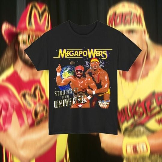 wwf mega powers macho man randy savage and hulk hogan wrestling graphic tee shirt  (Wrestling Entertainment,wwf)