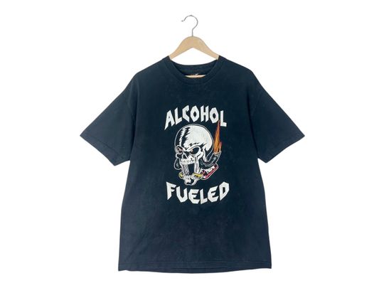 Vintage Stone Cold Steve Austin Alcohol Fueled/ Whoop-Ass Machine, World Wrestling Federation, WWF, Actor , Action/ Black T Shirt Size L