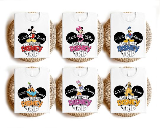 My First Disney Trip Shirt, Mickey Mouse Custom Shirt, Disney Couple Shirt, Disneyland Family Vacation Matching 2025 Shirt, Disneyworld Tee