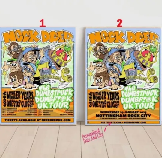 Custom Neck Deep 2025 Tour UK Poster