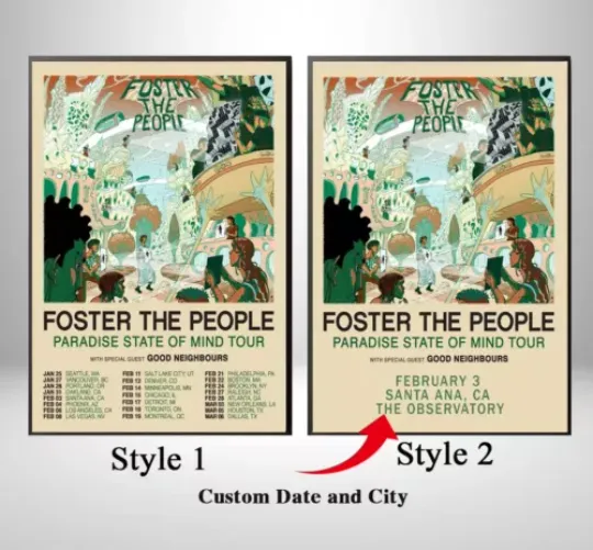 Foster The People brings Paradise State of Mind on the road 2025 Poster