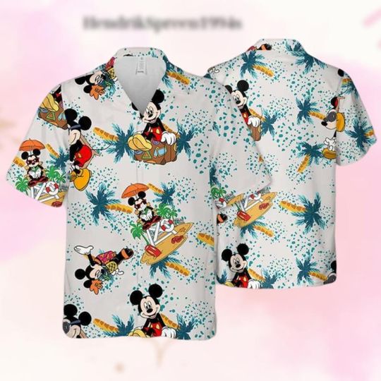 Mickey Coconut Spray Disney Hawaiian Shirt, Summer Beach Hawaiian Shirt, Mickey Aloha Shirt