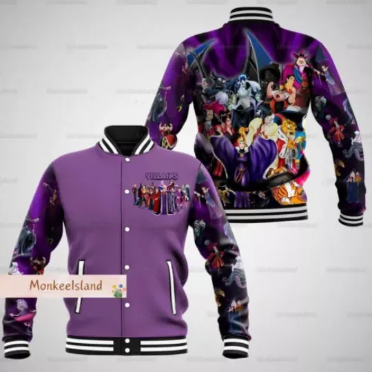 Disney Villains Baseball Jacket, Bad Witches Club College Jacket