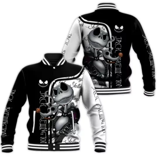 Jack Skellington Baseball Jacket, Disney Baseball Jacket