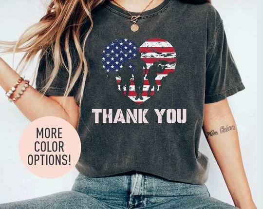 Thank You Shirt, American Flag Shirt, Memorial Day Shirt, Thank You Veterans Shirt, Patriotic Army Shirt, Shirt for Women, Memorial Day Gift