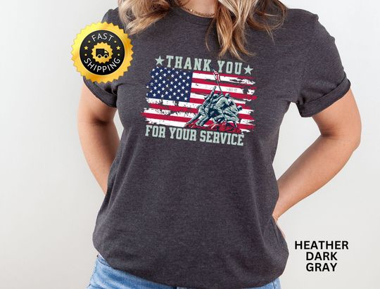 Thank You For Your Service, Memorial Day shirt, 4th of july USA Flag Tee, Retro Veterans Day shirt,  Patriotic Shirt, Independences Day Tee