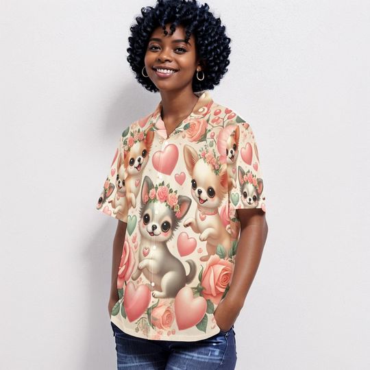 Puppy Love Chihuahua Valentine's Hawaiian Shirt