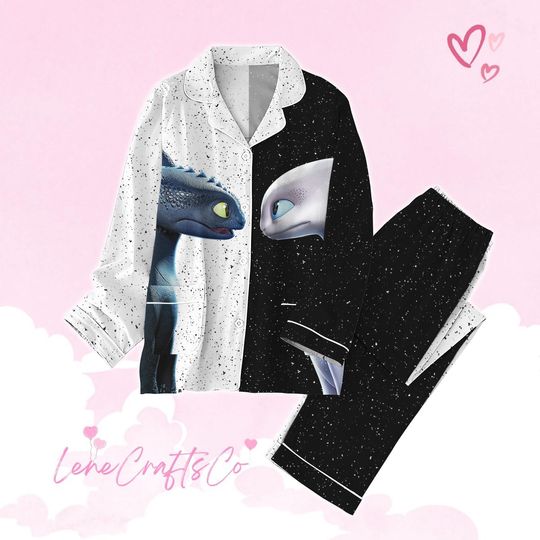 Toothless And Light Fury Pajamas, Disney Couple Pajama, Valentines Day Pajamas Pants, Couple Dragon Pajamas Set